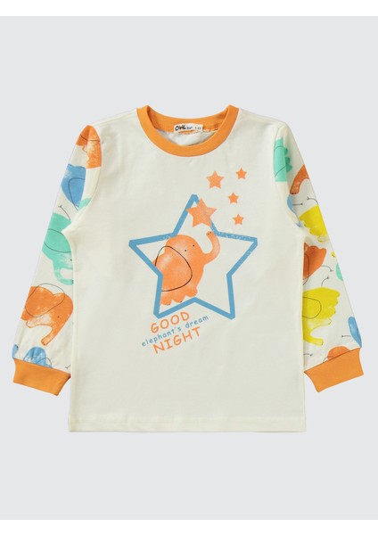 Erkek Çocuk Pijama Takımı 2-5 Yaş Oranj fiyatları