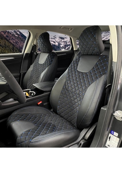 Ford Mondeo Araca Özel Oto Koltuk Kılıfı - Nakışlı Tay Tüyü ve Deri
