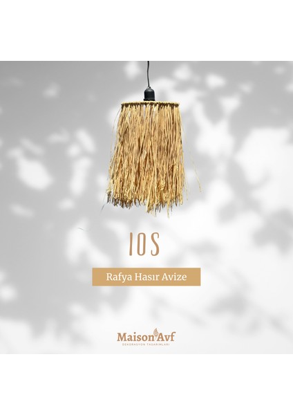 Hasır Rafya Bohem 25 cm Avize Sarkıt