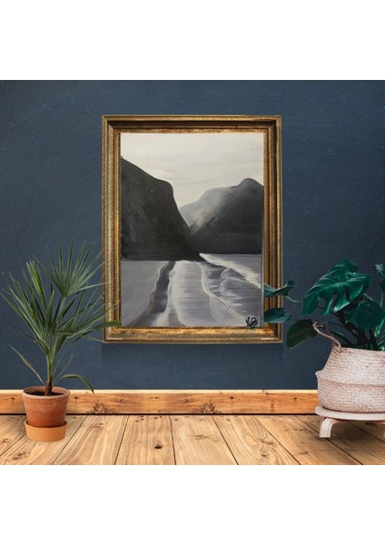 El Yapımı 70 x 50 cm Boyutunda Akrilik Boya ile Yapılmış El Yapımı Imzalı Tablo