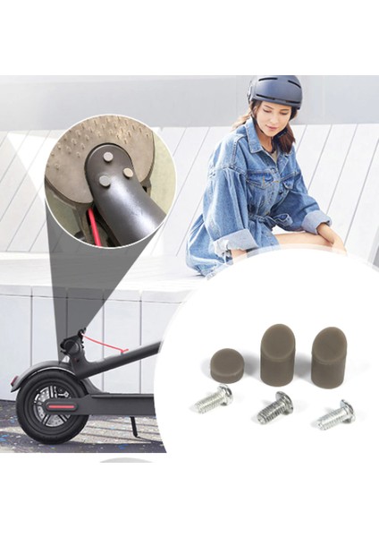 Xiaomi M365 Uyumlu Arka Çamurluk Stop Lambalı Set + Çamurluk Sabitleyicili Braket + Vida ve Kapakları