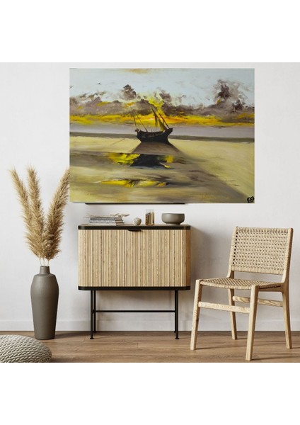 El Yapımı 70 x 50 cm Boyutunda Akrilik Boya ile Yapılmış El Yapımı Imzalı Tablo