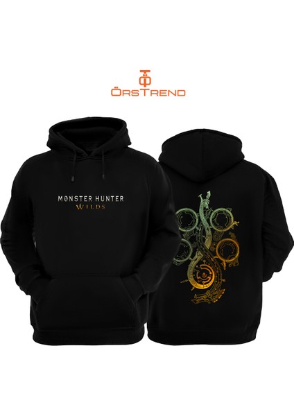 Monster Hunter Wilds Baskılı Unisex Kapşonlu Sweatshirt
