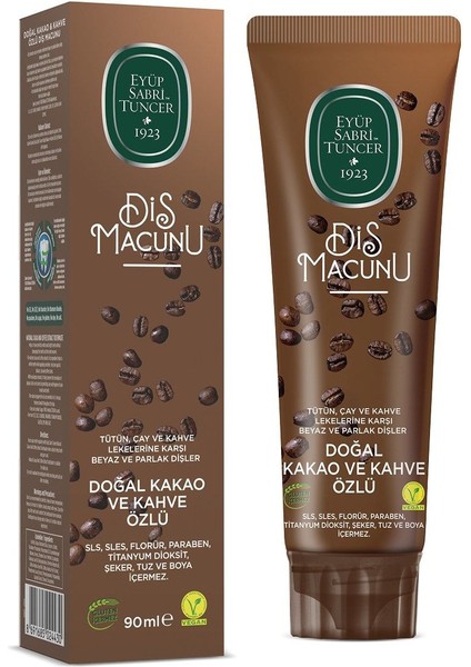 Doğal Diş Macunu 90GR Kakao & Kahve Özlü