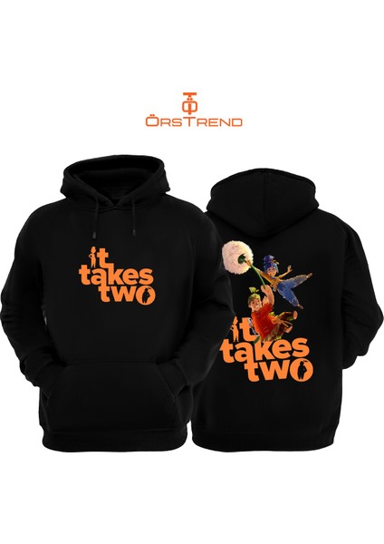 It Takes Two Baskılı Unisex Kapşonlu Sweatshirt
