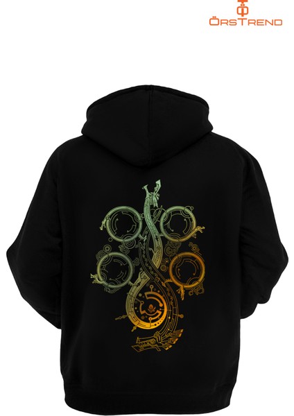 Monster Hunter Wilds Baskılı Unisex Kapşonlu Sweatshirt
