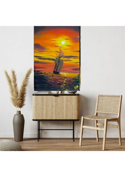 El Yapımı 70 x 50 cm Boyutunda Akrilik Boya ile Yapılmış El Yapımı Imzalı Tablo