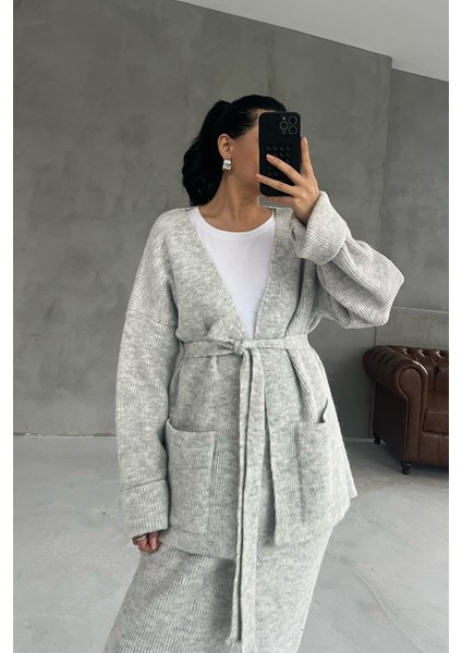 Gri Bolera Triko Etekli Takım