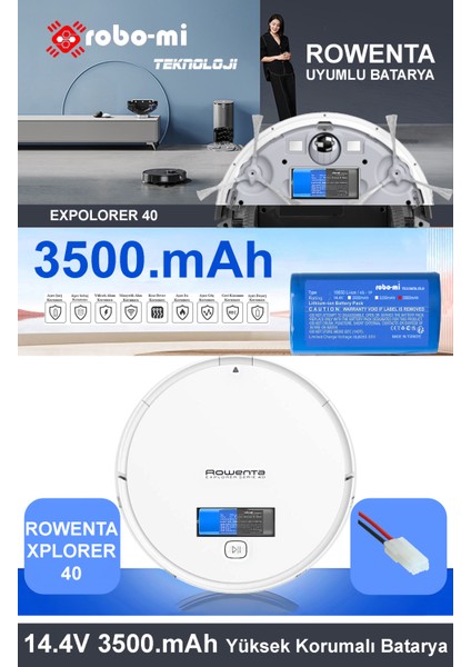 Rowenta Explorer 40 Robot Süpürge Bataryası 3500.MAH