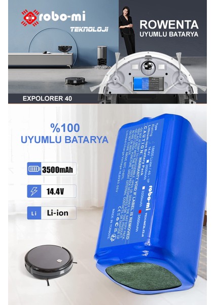 Rowenta Explorer 40 Robot Süpürge Bataryası 3500.MAH