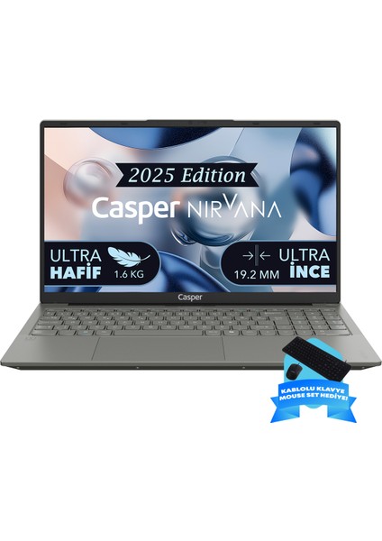 Nirvana X600.1315-DV00X-G-F-D2D1 Intel Core I3-1315U 32GB Ram 500GB Nvme SSD 15,6 " Freedos Taşınabilir Bilgisayar + Kablolu Klavye-Mouse Set