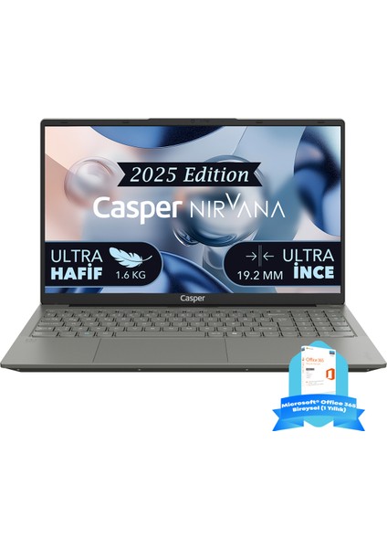 Nirvana X600.1342-DF00R-M-F-OFM365 Intel Core I5-13420H 32GB Ram 1tb Nvme SSD 15,6 " Windows 11 Pro Taşınabilir Bilgisayar ' + Microsoft® Office 365 Bireysel (1 Yıllık)