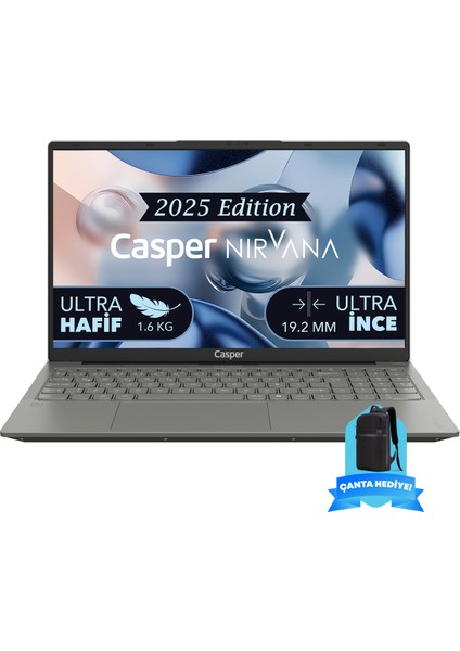 Nirvana X600.1315-8F00T-G-F-M102 Intel Core I3-1315U 8gb Ram 1tb Nvme SSD 15,6 " Windows 11 Home Taşınabilir Bilgisayar + Nirvana 15.6" Sırt Çantası Gri