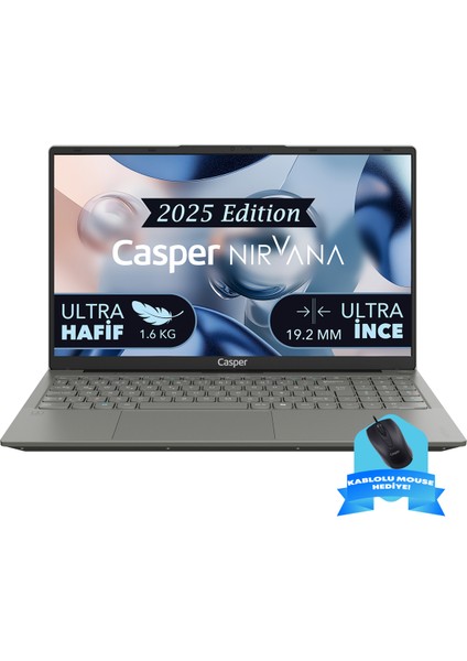 Nirvana X600.1315-8X00R-G-F-KM35S Intel Core I3-1315U 8gb Ram 2tb Nvme SSD 15,6 " Windows 11 Pro Taşınabilir Bilgisayar + Kablolu Mouse
