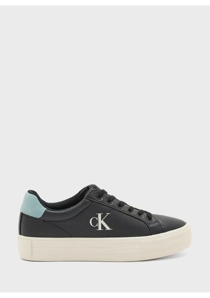 Kadın Yüksek Rahat Taban Deri Siyah Sneaker YW0YW01669-0GX