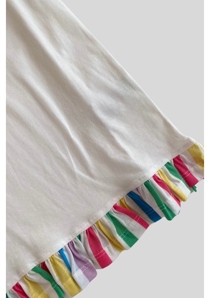 4-14 Yaş Benetton Etekleri Renkli Kız Çocuk Elbise modelleri