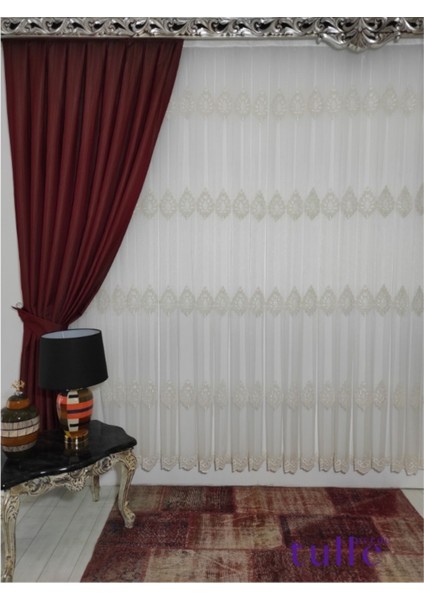 Perde Tül Yalı Kortlu Brode