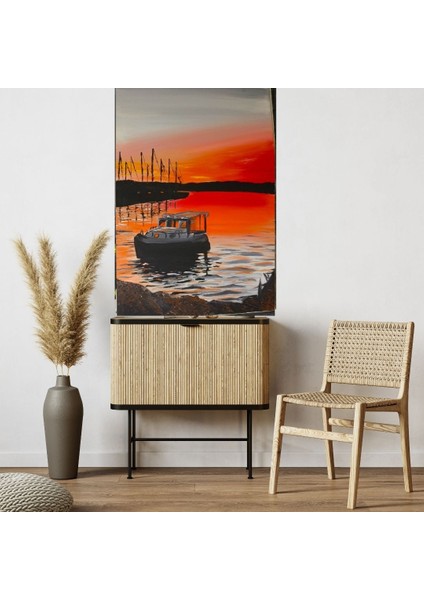 El Yapımı 70 x 50 cm Boyutunda Akrilik Boya ile Yapılmış El Yapımı Imzalı Tablo