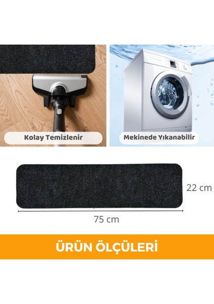 Merdiven Halısı Basamak Halısı Keçe Kaymaz Taban Kendinden Yapışkanlı Paspas Halıfleks 20X75 1 Adet