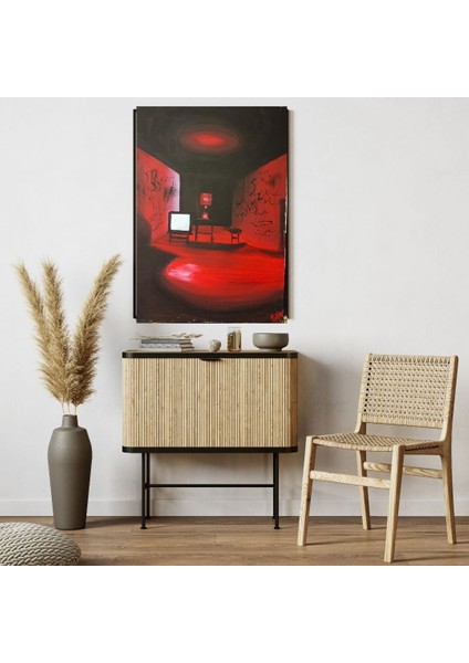 El Yapımı 70 x 50 cm Boyutunda Akrilik Boya ile Yapılmış El Yapımı Imzalı Tablo