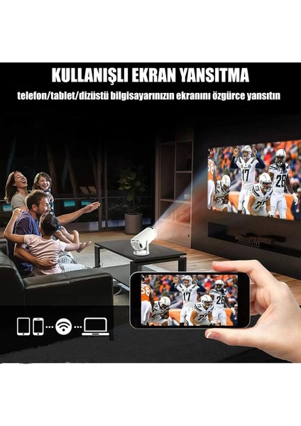 Almi-Tech MX100 Taşınabilir Mini Film Projektörü Android 9 150 Ansı Wifi Telefon Bağlantısı