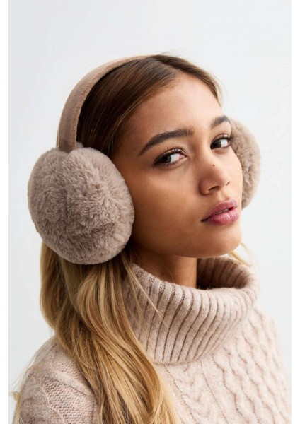 Kadın Peluş Kulaklık Yumuşak Kürklü Katlanabilir Kulak Isıtıcı