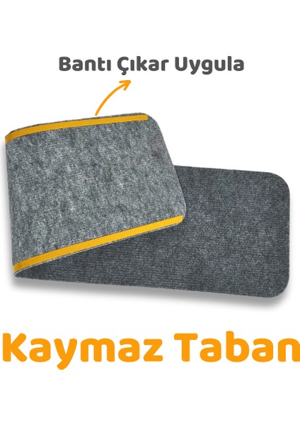 Merdiven Halısı Basamak Halısı Keçe Kaymaz Taban Kendinden Yapışkanlı Paspas Halıfleks 20X75 10 Adet