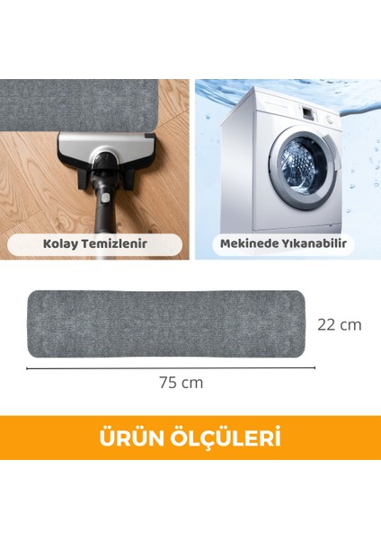 Merdiven Halısı Basamak Halısı Keçe Kaymaz Taban Kendinden Yapışkanlı Paspas Halıfleks 20X75 10 Adet