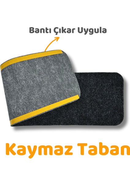 Merdiven Halısı Basamak Halısı Keçe Kaymaz Taban Kendinden Yapışkanlı Paspas Halıfleks 20X75 10 Adet