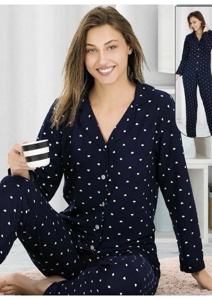 Bayan Pijama Takımı Kadın Pijama Takımı Süet Kumaş Dar Kalıp Pamuklu