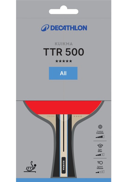 Kuikma Masa Tenisi Raketi - Çok Yönlü - ITTF Kulüp - 5 Yıldız - TTR 500