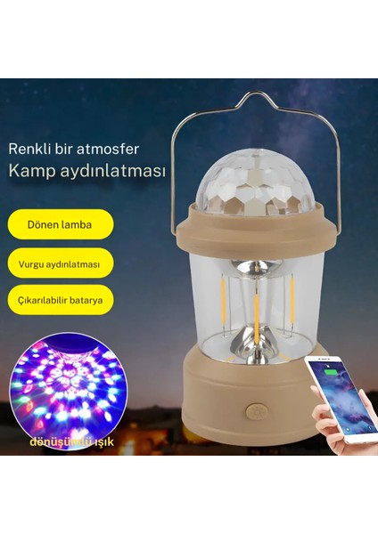 Çok Fonksiyonlu Renkli Şarj Edilebilir Kamp Lambası – Pratik ve Şık Aydınlatma Çözümü fırsatları
