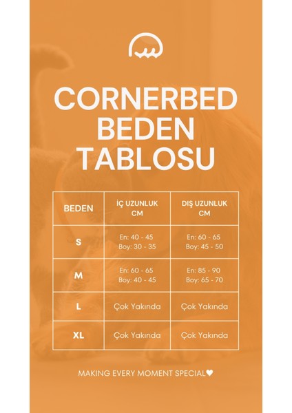 Cornerbed Vanilla Cream Ortopedik Kedi Ve Köpek Yatağı