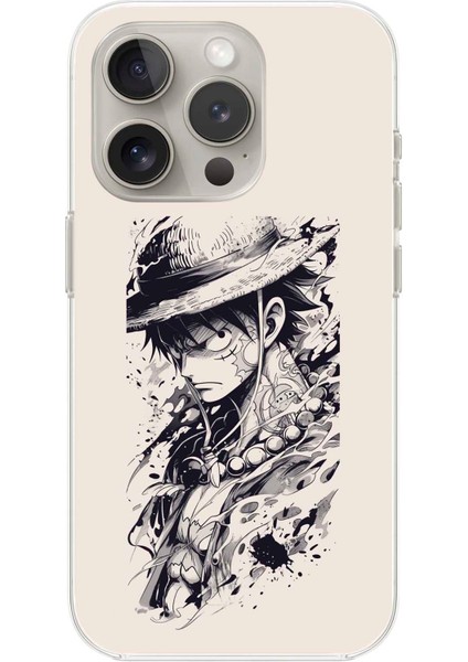 Apple iPhone 15 Pro Uyumlu Şeffaf Kılıf One Piece Tasarımlı 1