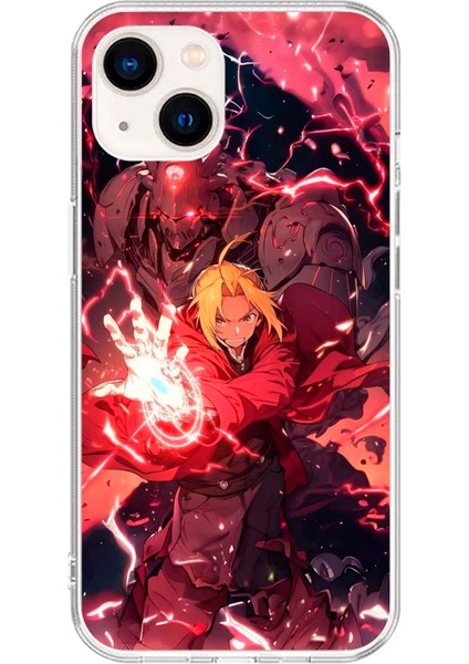 Apple iPhone 13 Uyumlu Şeffaf Kılıf Fullmetal Alchemist Tasarımlı 1