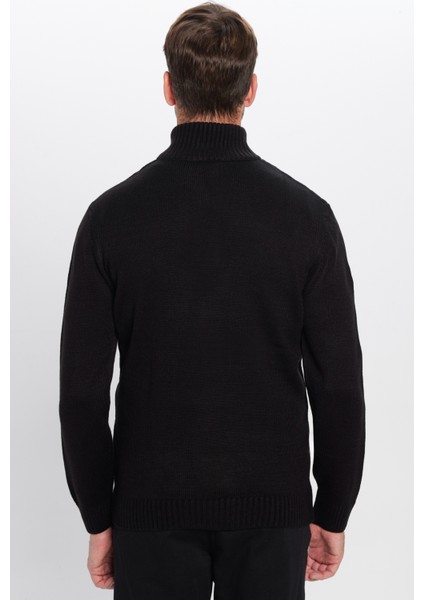 Slim Fit Dar Kesim Dik Yaka Fermuarlı Erkek Kazak indirimleri