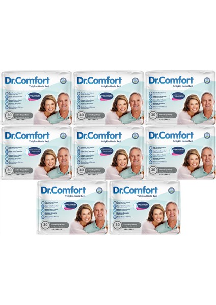 Yetişkin Hasta Bezi Bel Bantlı Tekstil Yüzeyli Xl - Ekstra Büyük 240 Adet (8pk*30)