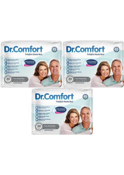 Yetişkin Hasta Bezi Bel Bantlı Tekstil Yüzeyli Xl - Ekstra Büyük 90 Adet (3pk*30)