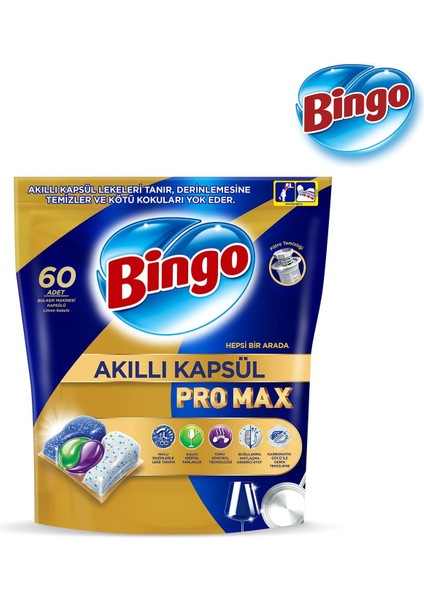 Akıllı Kapsül Pro Max Bulaşık Makinesi Deterjanı Tableti 120 Adet Limon Kokulu (2pk*60)