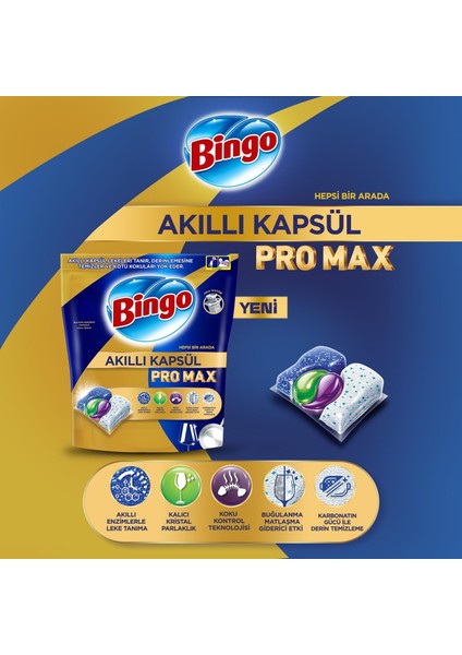 Akıllı Kapsül Pro Max Bulaşık Makinesi Deterjanı Tableti 120 Adet Limon Kokulu (2pk*60)
