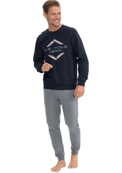 Erkek Uzun Kollu Yuvarlak Yaka Eşofman Pijama Takımı S25818