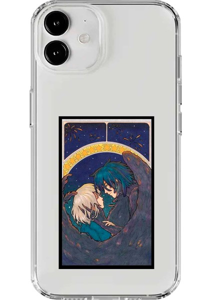 Apple iPhone 12 Mini Uyumlu Şeffaf Kılıf Howls Moving Castle Tasarımlı 3