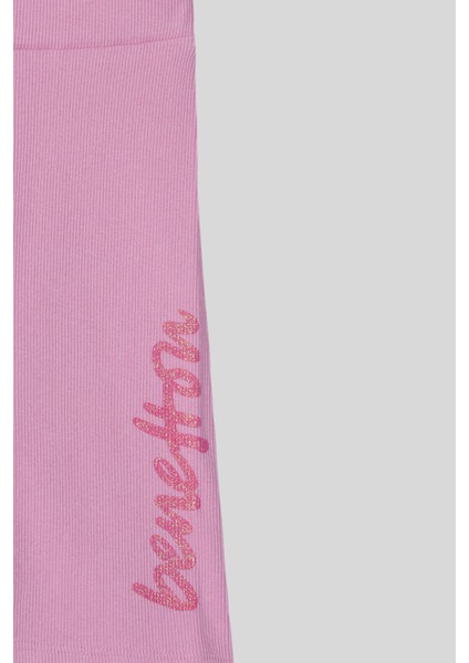 4-14 Yaş Benetton Baskı Detay Kız Çocuk Kısa Tayt Pembe modelleri