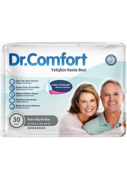 Yetişkin Hasta Bezi Bel Bantlı Tekstil Yüzeyli Xl - Ekstra Büyük 60 Adet (2pk*30) fiyatları