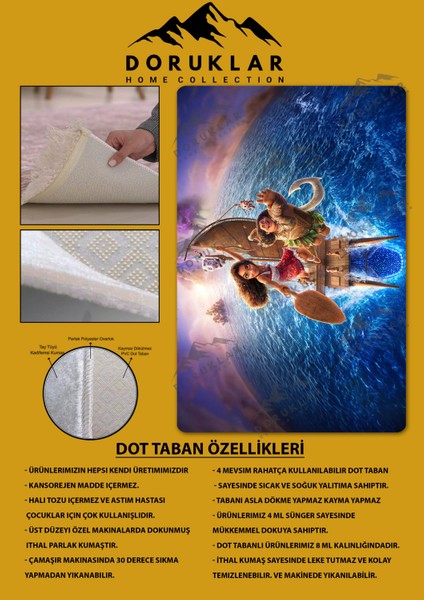 Kaymaz Taban Makinada Yıkanabilir Dijital Baskı Muanna Desenli Dot Taban Halı GNC34 fiyatları