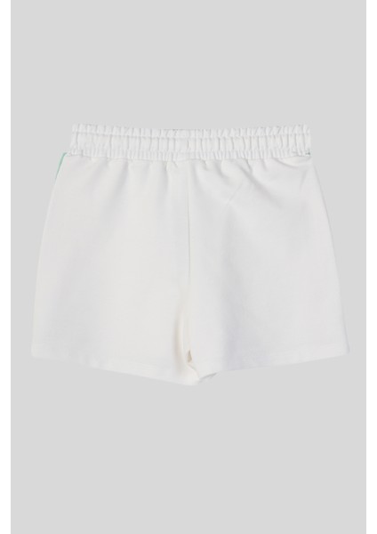 4-14 Yaş Benetton Yanları Şeritli Kız Çocuk Şort Beyaz fiyatları