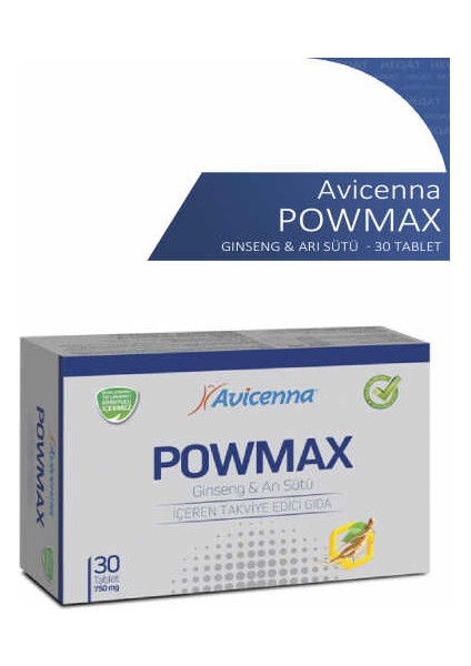 Powmax Kırmızı Gınseng Arı Sütü 470 Mg 30 Tablet