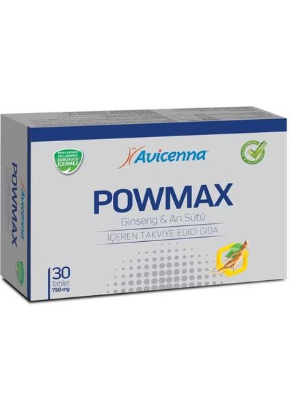 Powmax Kırmızı Gınseng Arı Sütü 470 Mg 30 Tablet fiyatları