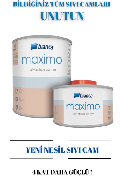 Maximo Solvent Bazlı Sıvı Cam Parlak