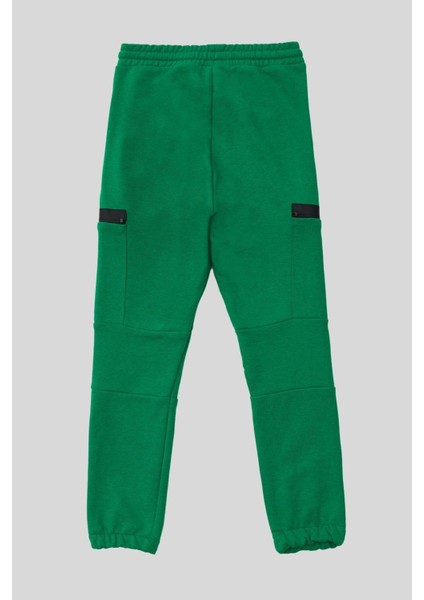 4-14 Yaş Benetton Fermuar Detay Erkek Çocuk Jogger Eşofman Altı Yeşil modelleri